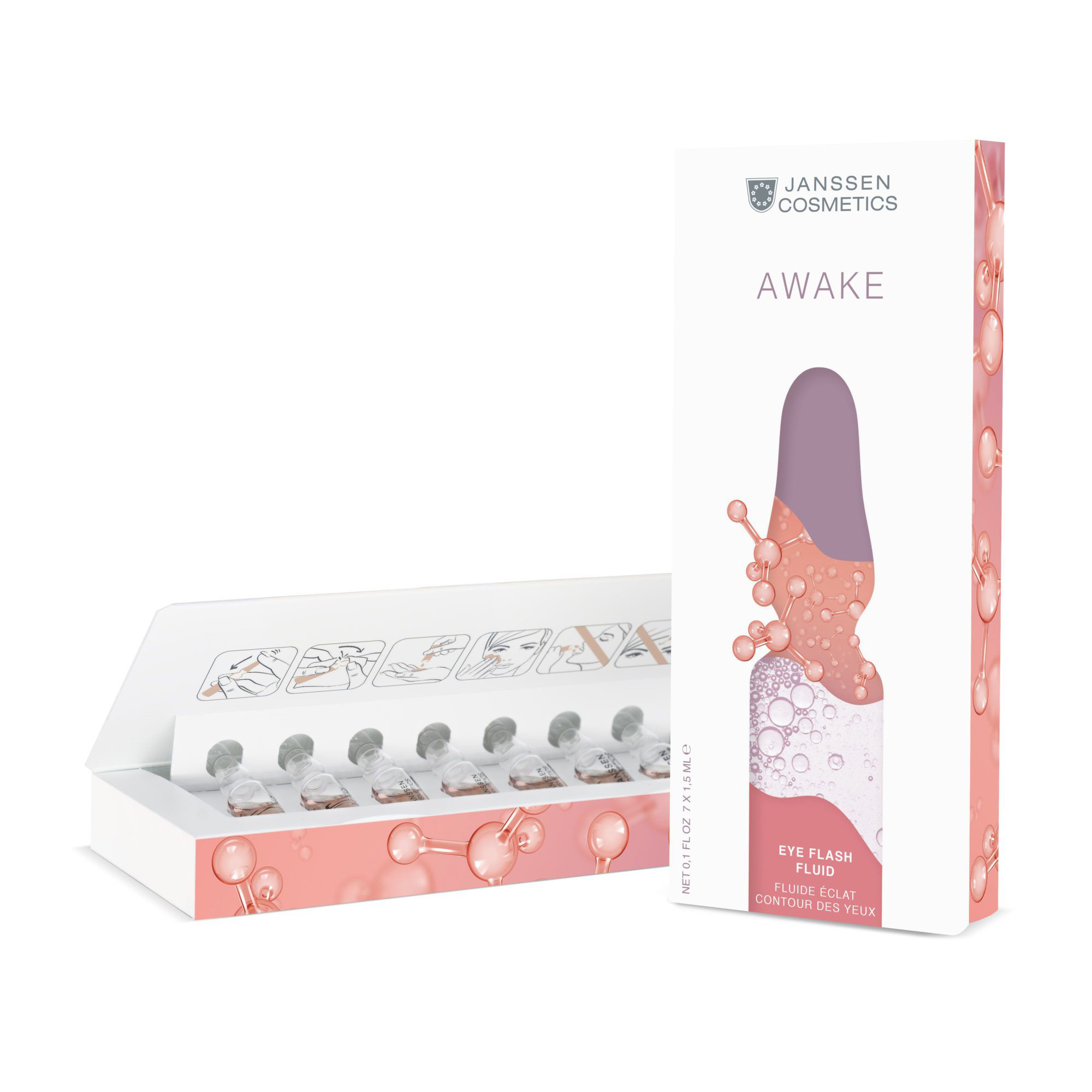 Відновлювальна сироватка для шкіри навколо очей Janssen Cosmetics Ampoules Eye Flash Fluid, 7*1.5 мл